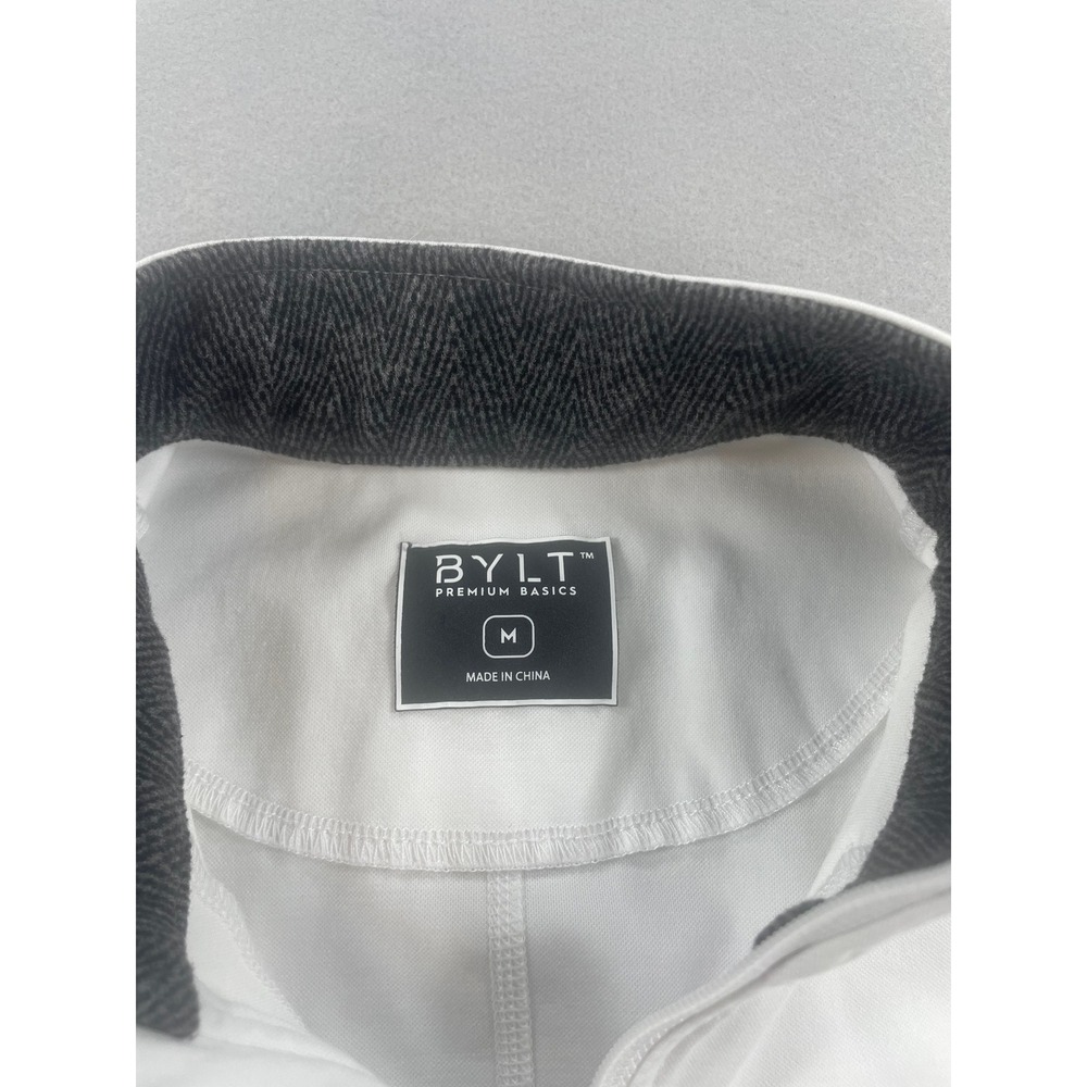 BYLT Pullover Womens Performance Quarter Zip White Side Vent Medium - Picture 3 of 10